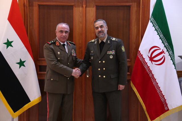 Iranian Defense Minister Mohammed Reza-Ashtiani meets with Abdul Karim Mahmoud Ibrahim, Chief of General Staff of the Syrian Army, 10 May 2023
